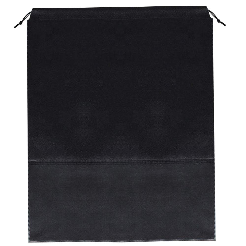 rismart 10 Pack Portable Travel Shoe Storage Bags Dustproof Non-Woven Drawstring Shoe Pouches with Clear Window (Black,14" x 10.6")