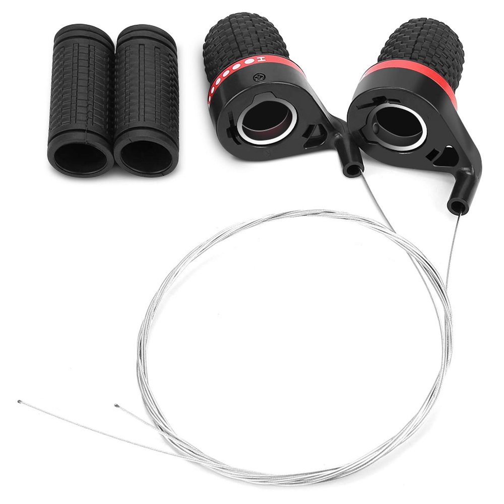 Derailleur Handle, Speed Shifter, Grip Gear Shifter for Mountain or Speed Shifer (Red + Black)