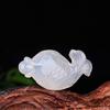 Natural Agate Fish Leap Dragon Gate Small Fish Pendant Ice Seed Chalcedony Goldfish Pendant Jewelry Necklace Men and Women view 3