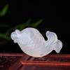 Natural Agate Fish Leap Dragon Gate Small Fish Pendant Ice Seed Chalcedony Goldfish Pendant Jewelry Necklace Men and Women view 4