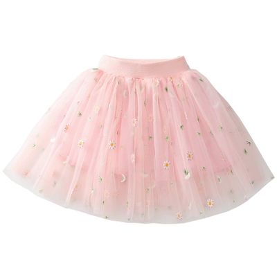 Urtrend Little Girl's Tutu Skirt Baby Toddler Kids Summer Dresses(140,Pink Flowers)