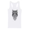 Womens Vintage Graphic Print O-Neck Sleeveless Racerback Tank Tops Boho T-Shirt Blouse White view 4
