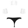 ACSUSS Mens G-String Thong Hipster Bikini Underwear with Collar and Cuffs Waiter Cosplay Outfits Black&White Medium view 2