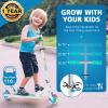 BELEEV V1 Scooters for Kids, 2 Wheel Folding Kick Scooter for Girls Boys, 3 Adjustable Height, Light Up Wheels, Lightweight Push Scooter with Kickstand for Children Ages 3-12 (Aqua) view 3
