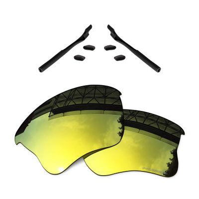 TheSturdy Polarized Stamped Lenses Replacement & Rubber Kits for Oakley Half Jacket 2.0 XL OO9154 - Gold HD Polarized