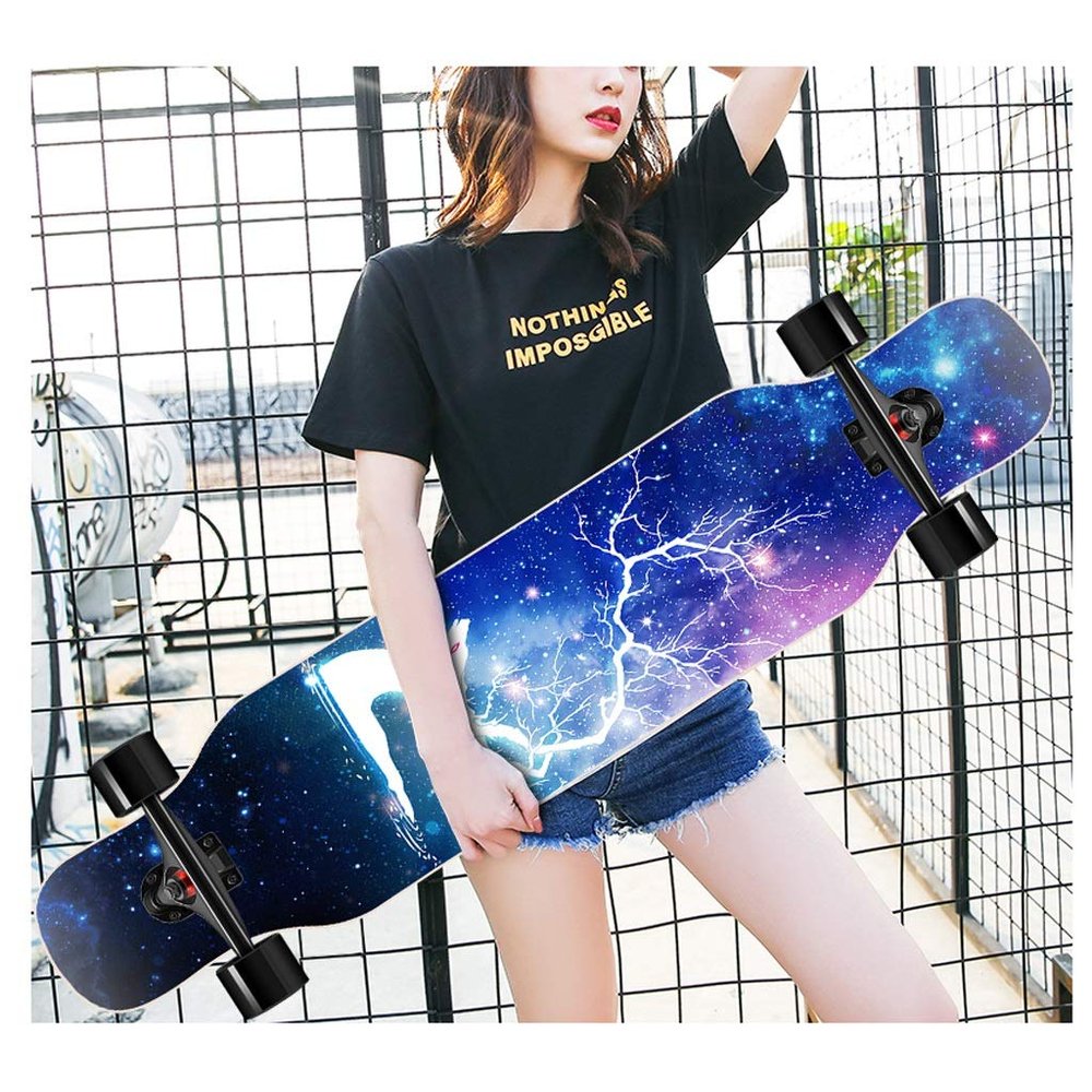 TXTC Complete Skateboards PU Wheels ABEC-11 Standard Skateboards Bearings for Beginners Starters Kids Boys Girls Youth Maple Cruiser,Longboard Skateboards (Color : B)