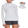 baleaf Women's Long Sleeve Rash Guard with Face Cover UPF 50+ Swim Shirts Sun Hoddie Lightweight Quick Dry SPF Hiking Fishing Running Tops White Size XXL view 1