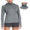 baleaf Women's UPF 50+ Hoddie with Face Cover Long Sleeve Hiking Shirts Lightweight Quick Dry Cycling Fishing Running Tops Hooded Jacket Dark Gray Size XL view 1