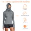 baleaf Women's UPF 50+ Hoddie with Face Cover Long Sleeve Hiking Shirts Lightweight Quick Dry Cycling Fishing Running Tops Hooded Jacket Dark Gray Size XL view 4