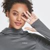 baleaf Women's UPF 50+ Hoddie with Face Cover Long Sleeve Hiking Shirts Lightweight Quick Dry Cycling Fishing Running Tops Hooded Jacket Dark Gray Size XXXL view 2