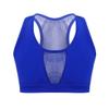 winying Girls Mesh Splice Sleeveless Racer Back Dance Sports Bra Crop Top Athletic Tanks Blue 8 view 1