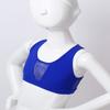 winying Girls Mesh Splice Sleeveless Racer Back Dance Sports Bra Crop Top Athletic Tanks Blue 8 view 4