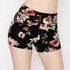 ALWAYS Women Workout Yoga Shorts - Premium Soft Solid Stretch Cheerleader Running Dance Volleyball Short Pants Floral 1882 Black 2XL view 2