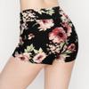 ALWAYS Women Workout Yoga Shorts - Premium Soft Solid Stretch Cheerleader Running Dance Volleyball Short Pants Floral 1882 Black 2XL view 4