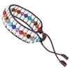 TUMBEELLUWA Healing Strand Crystal Stone Beaded Bracelet for Men and Women Adjustable Triple-Layered Stone Macrame Bracelet, Rock Quartz and 7 Chakra Stone view 2