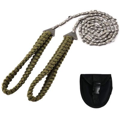 Pocket Chainsaw with Paracord Handle Emergency Outdoor Survival Gear Folding Chain Hand Saw with Carry Pouch for Camping, Hunting, Tree Cutting, Hiking, Backpacking (36inch-16teeth)