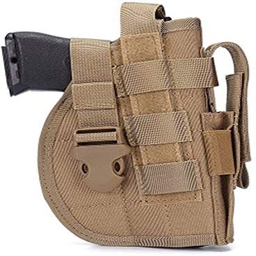 ACEXIER Universal Tactical Gun Holster Right Hand Molle Pistol Holster Combat Airsoft Waist Belt Holster for 1911 45 92 96 G1ock(Khaki)