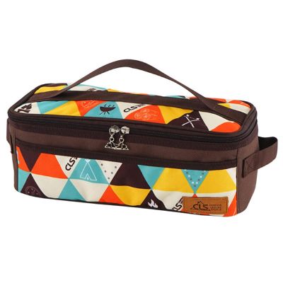 Camping Travel Cooking Utensils Organizer Travel Bag Portable Pouch Bag for BBQ Camp Cookware Kitchen Pattern