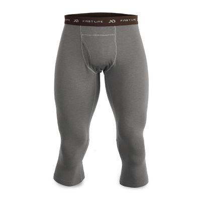First Lite Men's Kiln Boot Top Bottom - Midweight Merino Wool Baselayer Baselayer - Ash Grey - Large