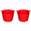 Little Giant FT11RED 11 Gal. Heavy Duty Farm Bucket Rubber Flex Tub with Handles (2 Pack) view 1