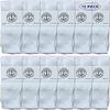 12 Pack of Yacht & Smith Wholesale Women's Tube Socks, Women's Cotton Referee Sport Socks Size 9-11 (White, 12) view 1