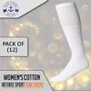 12 Pack of Yacht & Smith Wholesale Women's Tube Socks, Women's Cotton Referee Sport Socks Size 9-11 (White, 12) view 3