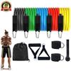 FITKRAZE Resistance Band Set, Stackable Workout Bands, Includes 5 Exercise Bands, 2 Foam Handles, Door Anchor, 2 Legs Ankle Straps & Carrying Case, for Arms, Legs and Full Body Training. view 1