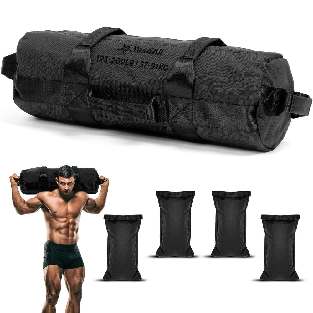 Yes4All Sandbags for Working Out, Unfilled Adjustable Sand Bags for Weight Training with Handles, Multiple Colors & Sizes 5-200lbs