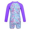winying Baby Girls One Piece Long Sleeves Mermaid Scales Printed Swimsuit Rash Guard Bathing Suit Purple 6-12 Months view 2