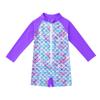 winying Baby Girls One Piece Long Sleeves Mermaid Scales Printed Swimsuit Rash Guard Bathing Suit Purple 6-12 Months view 3