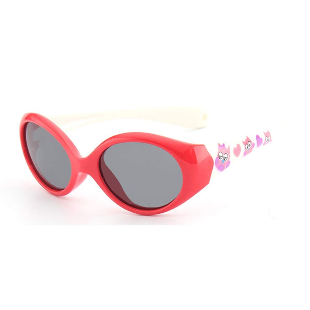 FOURCHEN Baby Sunglasses UV Protection,100% UV Proof Flexible Toddler Sunglasses for Kids Age 0-2 (red-white)