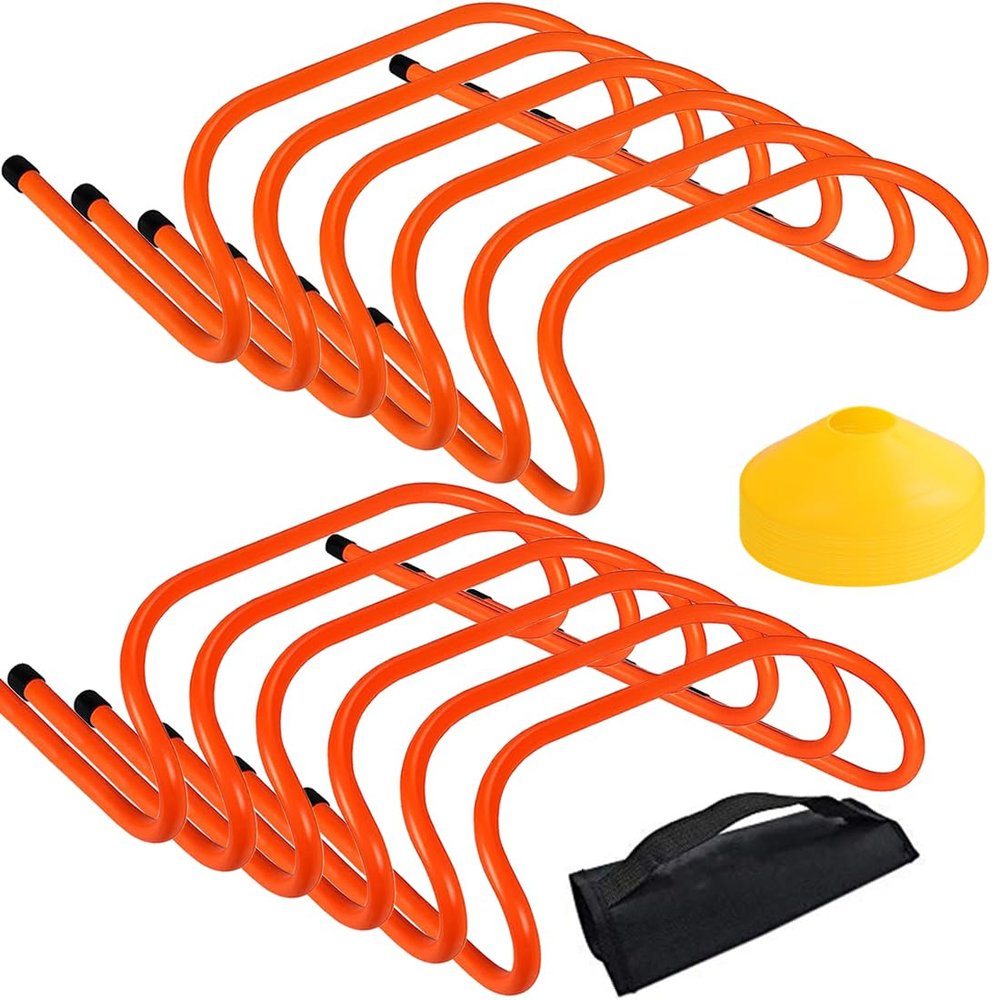 ASENVER 12 Hurdles Training Speed Agility Training Durable with 10 Marker Cone