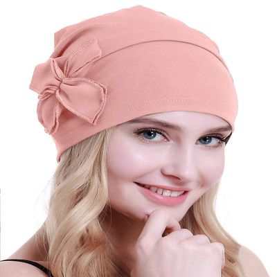 osvyo Cotton Chemo Turbans Headwear Beanie Hat Cap for Women Cancer Patient Hairloss Light Pink