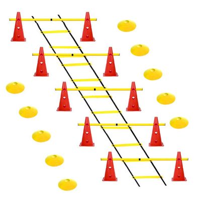 ASENVER Hurdle Ladder Triangle Marker Cone Pad Disk Hurdle Multifunctional Set