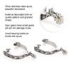 Zerodis Horse Spurs, Stainless Steel West Cowboy Spurs Floral Engraving Exquisite Pattern Gear Spurs view 4