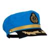 Adjustable Sailor Captain Hat with Side Gold Buttons - Blue OSFM view 4