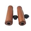 Retro Brown Bike Bicycle Soft Synthetic Leather Beach Cruiser Handlebar Cover Grips Bar with Caps for 7/8" Bike with 4pcs Brake Cable end caps view 1