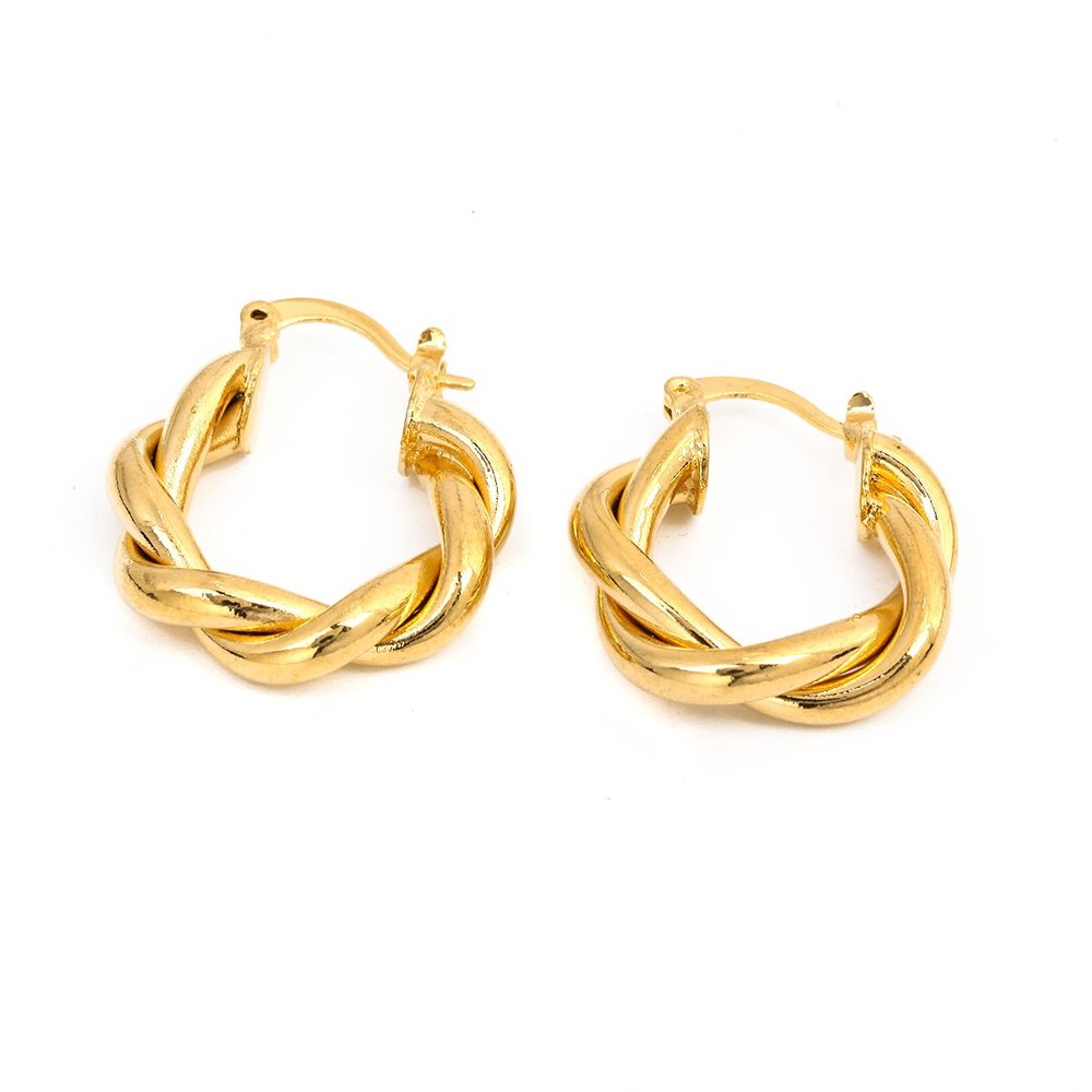 24K Gold Plating Wedding Brass Ear Stud Earrings Fashion Women Earrings Jewelry