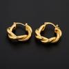 24K Gold Plating Wedding Brass Ear Stud Earrings Fashion Women Earrings Jewelry view 3