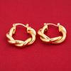 24K Gold Plating Wedding Brass Ear Stud Earrings Fashion Women Earrings Jewelry view 4