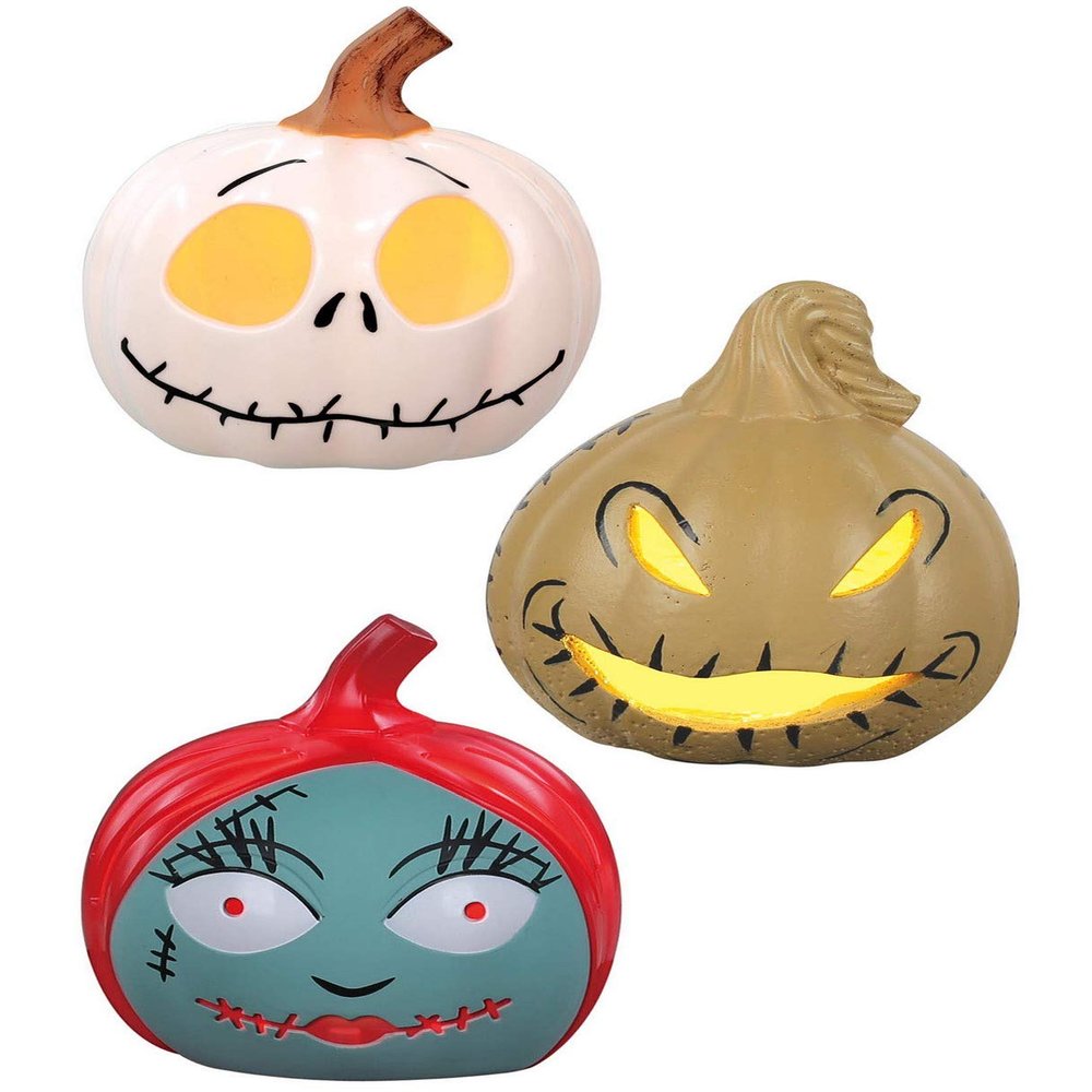 Seasons USA The Nightmare Before Christmas 3 Piece Light Up Pumpkin - 3.25"