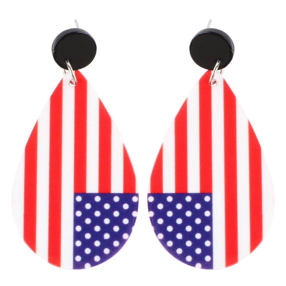 1pair Star and Stripes Earring American Flag Eardrop Ear Accessories National Flag Earing Earbob for Ladies
