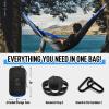 Camping Hammock Double & Single Portable Hammock with Tree Straps, Lightweight Nylon Parachute Hammocks Camping Accessories Gear for Indoor Outdoor Backpacking, Travel, Hiking, Beach Black & Sapphire view 3