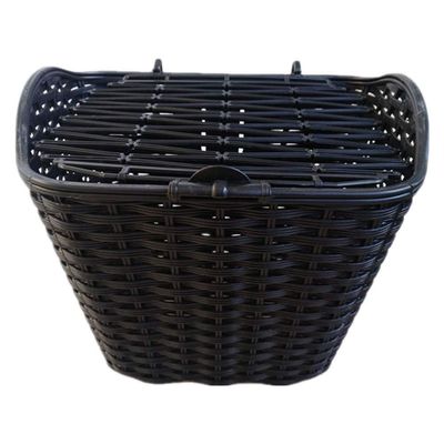 Electric Bike Basket Rattan Woven Style Plastic Material Large Storage Comfortable Handlebar Basket