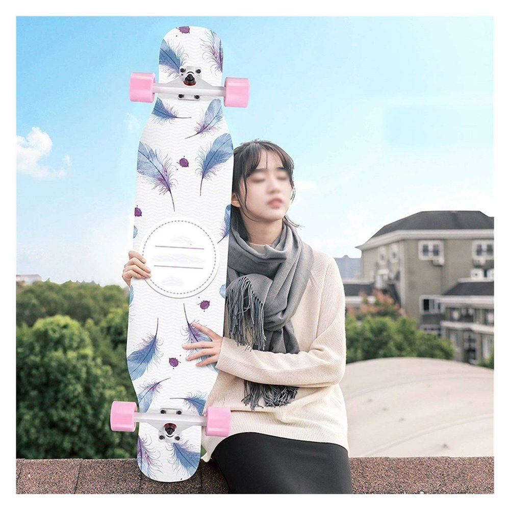 TXTC Cruiser Skateboards 43 Inches Complete Skateboard Summer Outdoor Activity Longboard for Girls,Boys, Youths Beginners and Adult (Color : D)