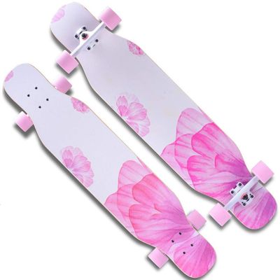 TXTC Complete Highly Flexible Seven-Layer Maple Cruiser Board 43 Inch Skateboards for Beginners Or Professional with High Rebound PU Wheels for Girls,Boys, Youths and Adult (Color : D)