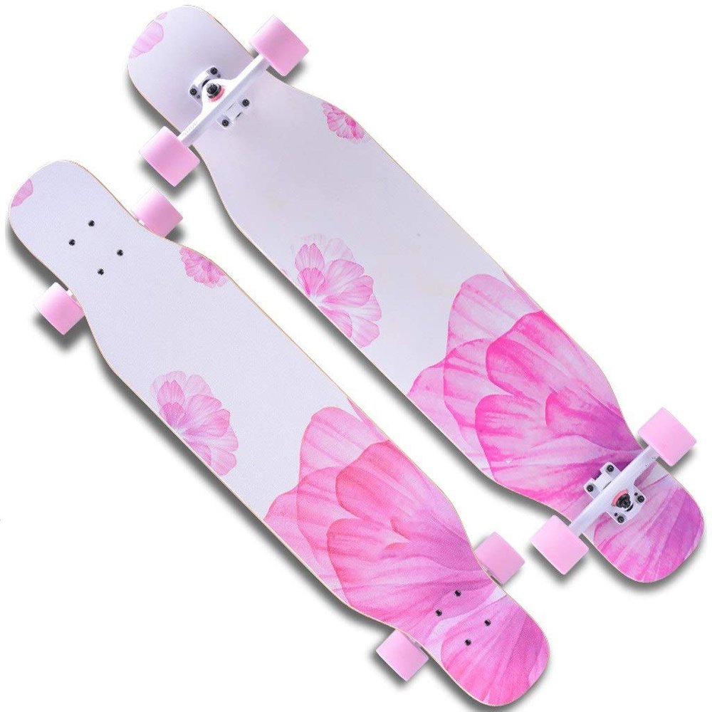 TXTC Complete Highly Flexible Seven-Layer Maple Cruiser Board 43 Inch Skateboards for Beginners Or Professional with High Rebound PU Wheels for Girls,Boys, Youths and Adult (Color : D)