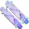 TXTC Professional Beginner Longboard Skateboard, Shallow U-Shaped Foot Socket, Suitable for Men and Women to Brush Street Four-Wheel Skateboard,Cruiser Skateboard with ABEC-11 Bearing (Color : E) view 1