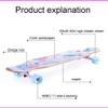 TXTC Professional Beginner Longboard Skateboard, Shallow U-Shaped Foot Socket, Suitable for Men and Women to Brush Street Four-Wheel Skateboard,Cruiser Skateboard with ABEC-11 Bearing (Color : E) view 3