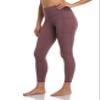 Colorfulkoala Women's High Waisted Tummy Control Workout Leggings 7/8 Length Yoga Pants with Pockets (XL, Dusty Red) view 1